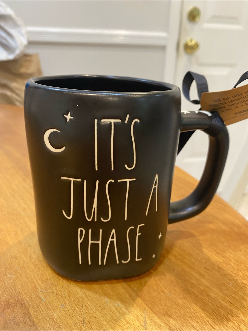 NWT.  Rae Dunn, 24oz., “It’s Just A Phase”, ceramic mug.